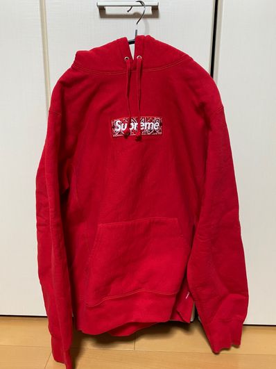 Supreme Bandana Box Logo Hooded Sweatshirt "Red"