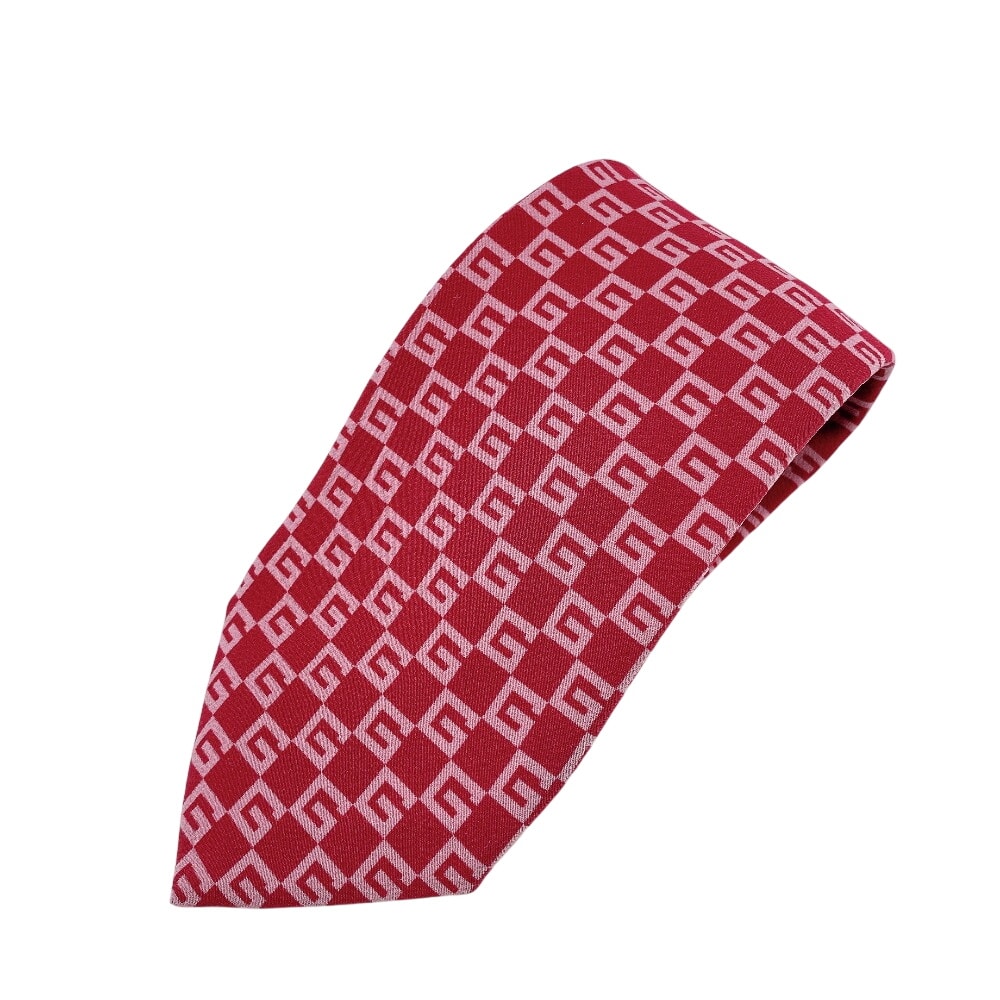 グッチ GUCCI ネクタイ G刺繍 総柄 スーツ ビジネス レッド