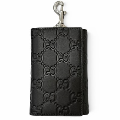 極美品 グッチ キーケース GGエンブレム ブラック メンズ 850212