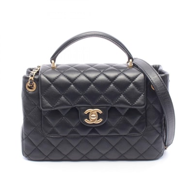 シャネル CHANEL マトラッセ トップハンドル 2WAY ショルダーバッグ バッグ キャビアスキン(グレインドカーフ) レザー レディース ブラック系 【中古】