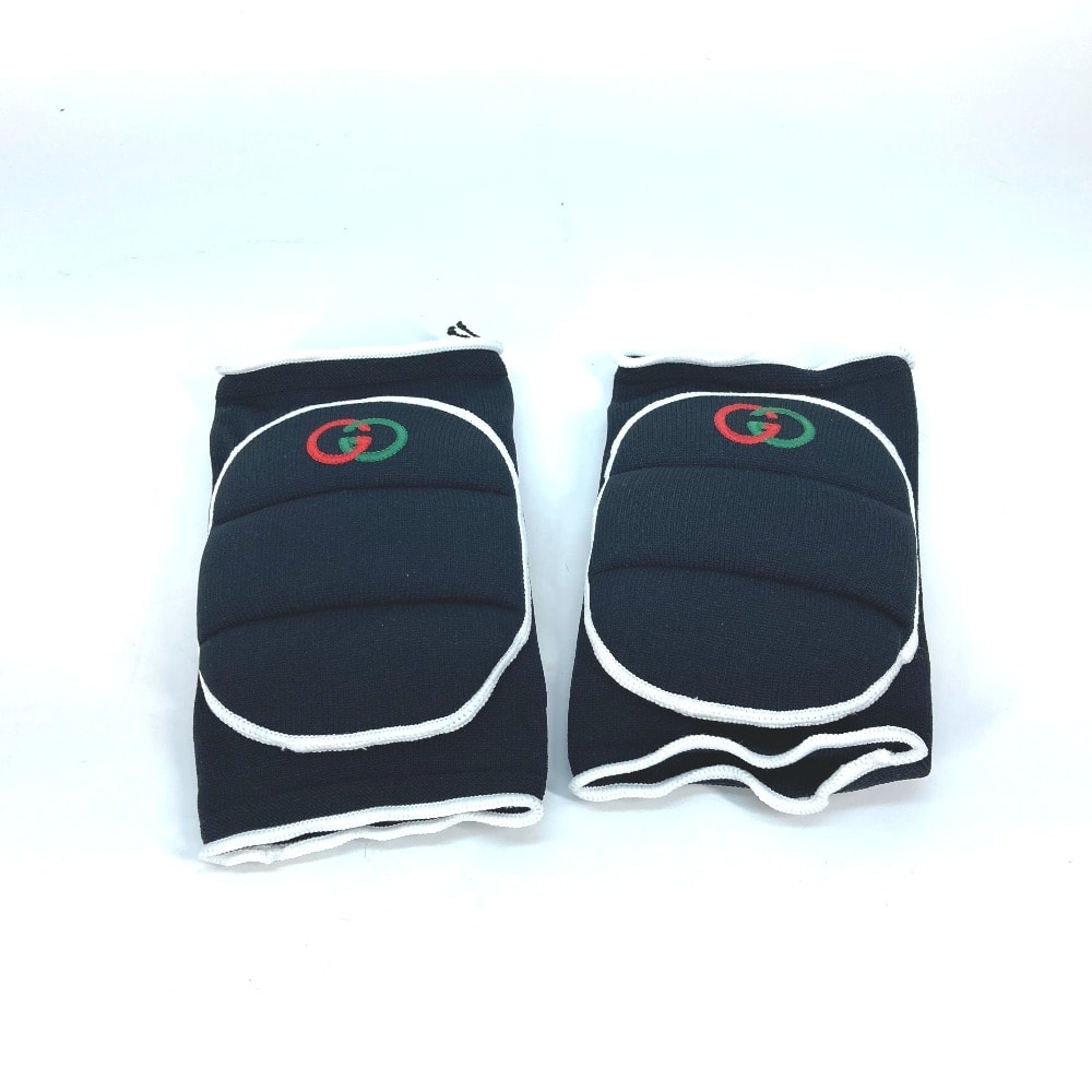 グッチ GUCCI ニーパッド 膝あて 593478 GG 膝パッド スポーツ 雑貨 ポリエステル ブラック 未使用