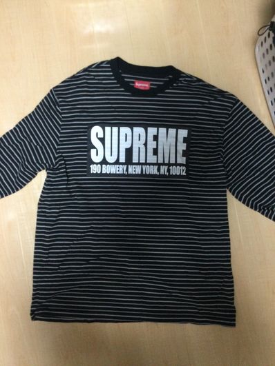 Supreme Thin Stripe L/S Top "Black"