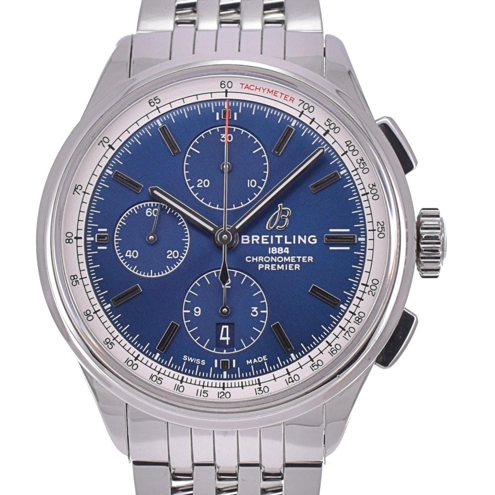 値下 ブライトリング BREITLING A13315 プレミエ クロノグラフ デイト 自動巻き メンズ 美品 保証書付き □#138849