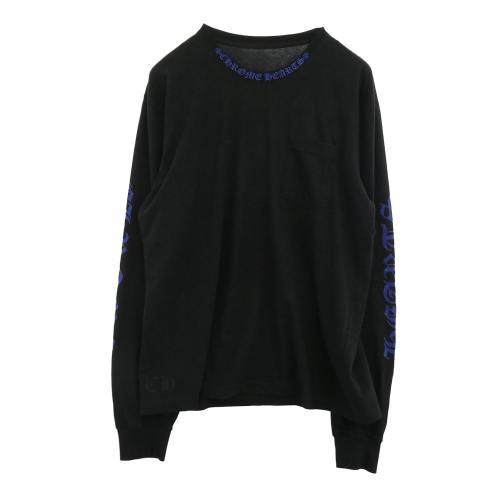 Chrome Hearts Neck Logo L/S T-Shirt "Black/Blue"