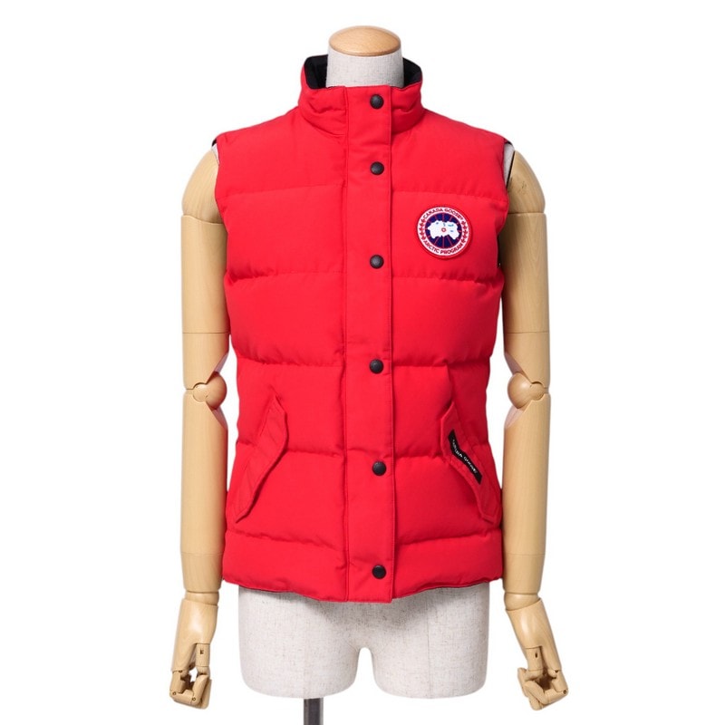 ■美品■CANADA GOOSE カナダグース FREESTYLE VEST フリースタイル ダウンベスト サイズS ダウンジャケット ナイロン レッド カナダ製 ブランド古着【中古】20250204/RA3180