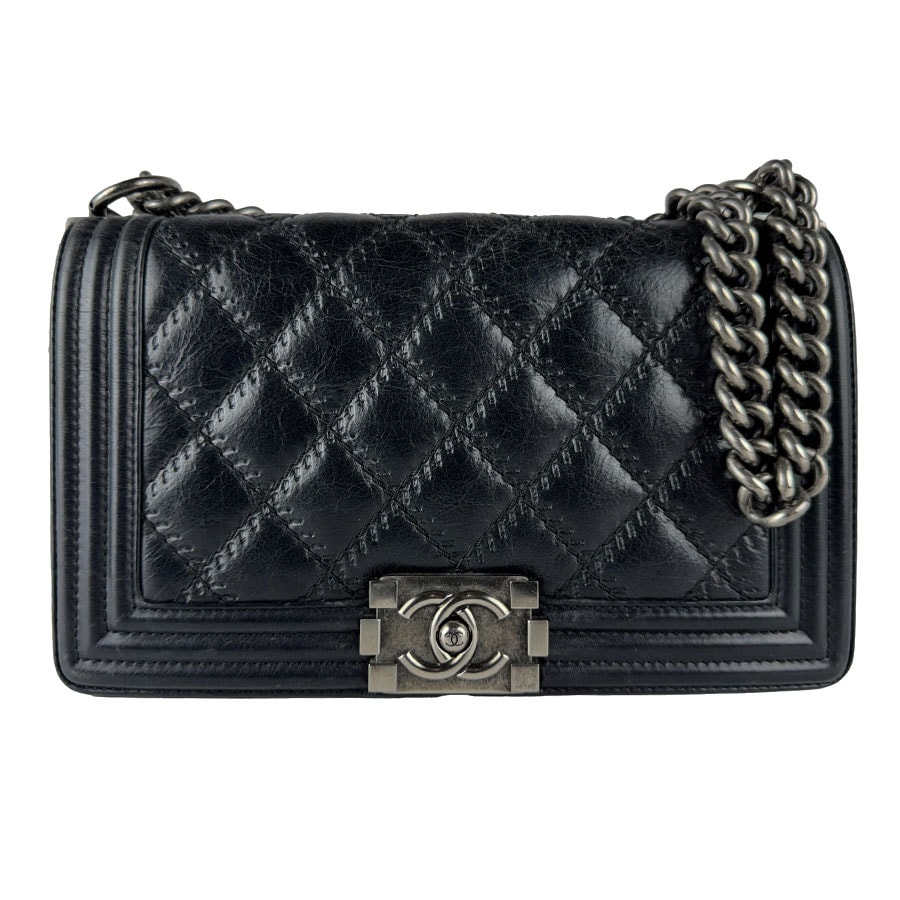 シャネル CHANEL ショルダーバッグ ボーイシャネル レザー ブラック レディース【中古】 z10819
