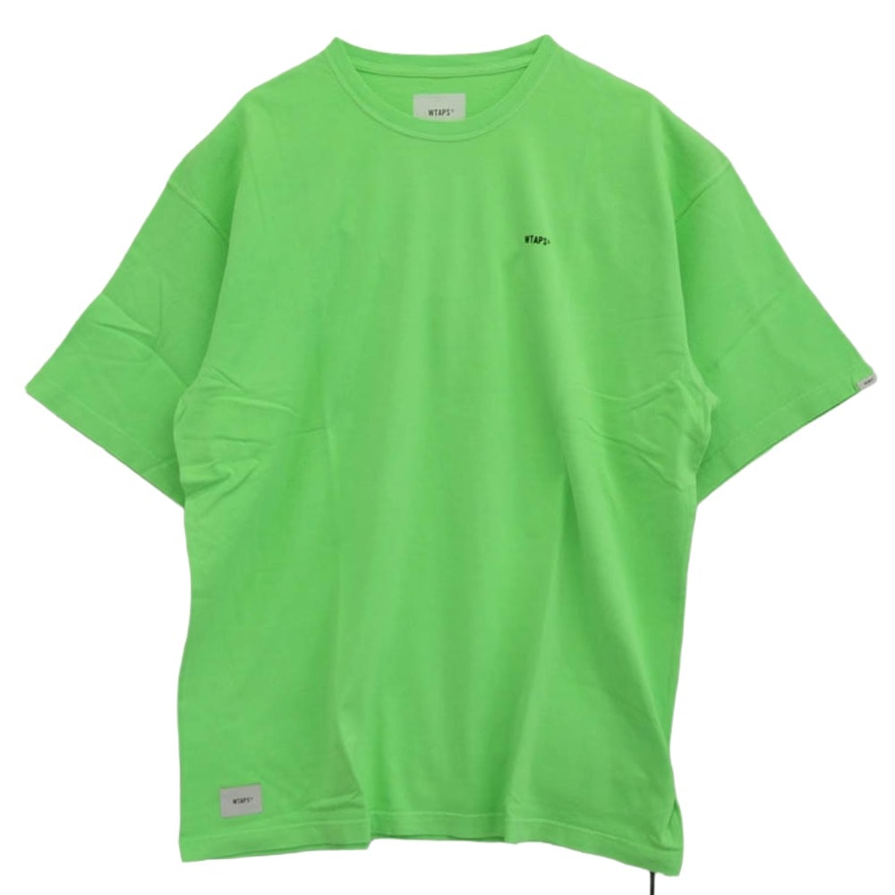 WTAPS ダブルタップス Tシャツ 21SS 211ATDT-CSM04 FLAT01 CREWNECK TEE COTTON フラット クルーネック 半袖 Tシャツ カットソー ライトグリーン系 X 04【新古品】【未使用】【中古】