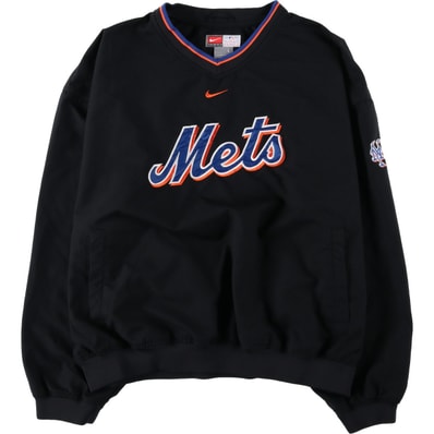古着 00年代 ナイキ NIKE TEAM MLB NEW YORK METS ニューヨークメッツ Vネック ウォームアッププルオーバー L メンズL相当/eaa620474
