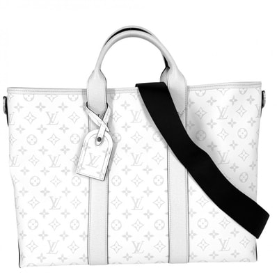 LOUIS VUITTON ルイヴィトン 2WAY タイガラマ ウィークエンド トートNM トートバッグ ショルダーバッグ 肩掛け 斜め掛け ホワイト 白 M30919 ブロン シルバー金具 メンズ 美品【中古品】