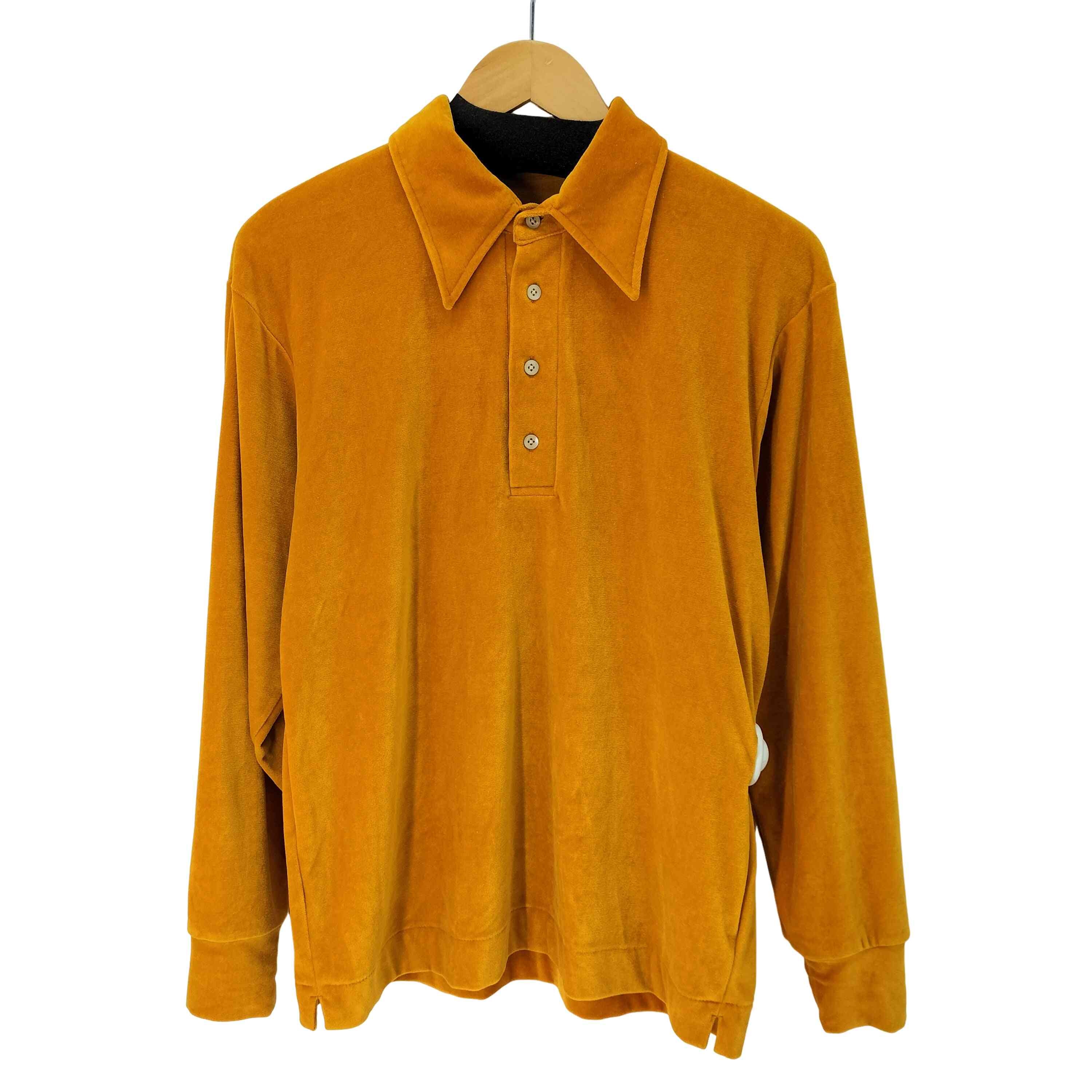 Velour Jersey Pullover Shirt ベロア ジャージー プルオーバー シャツ ポロシャツ【1142254804238】