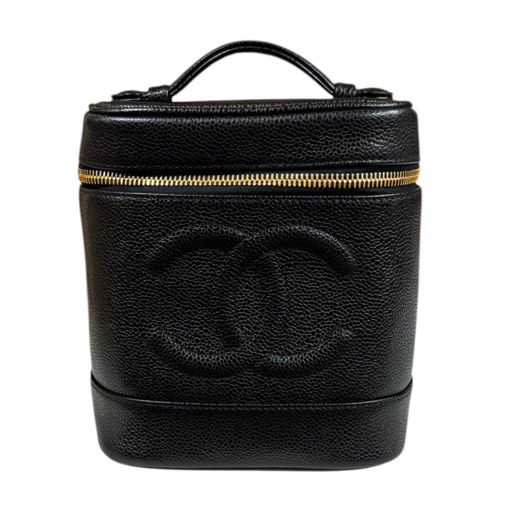 シャネル バニティ ハンドバッグ キャビアスキン A01998 ブラック レディース CHANEL 中古