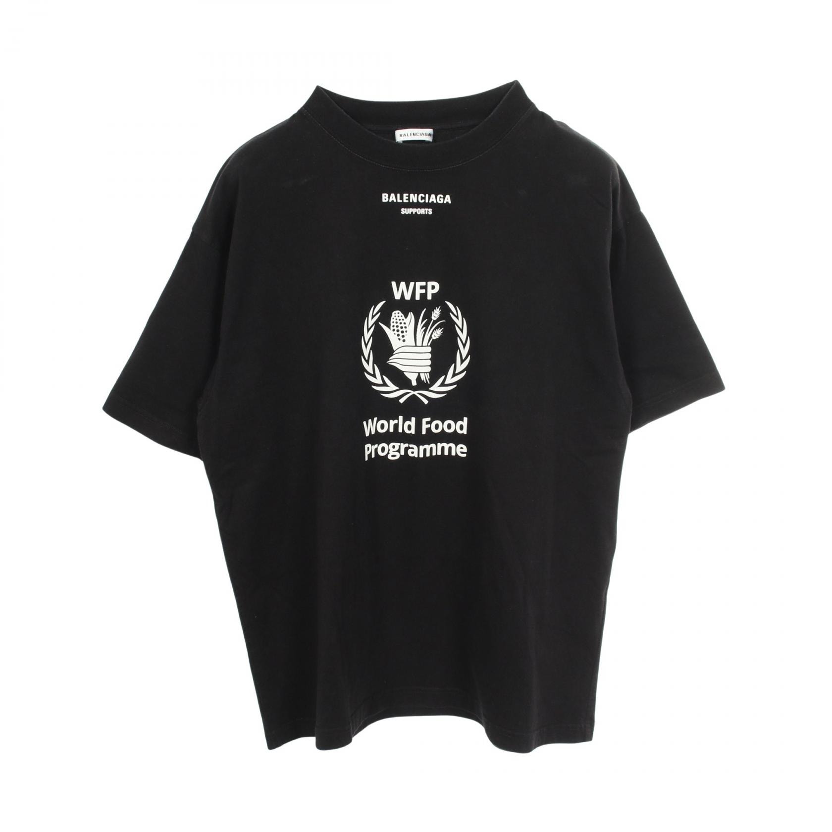 バレンシアガ BALENCIAGA BALENCIAGA × WFP 半袖Tシャツ 衣料品 トップス コットン メンズ レディース ブラック系 【中古】