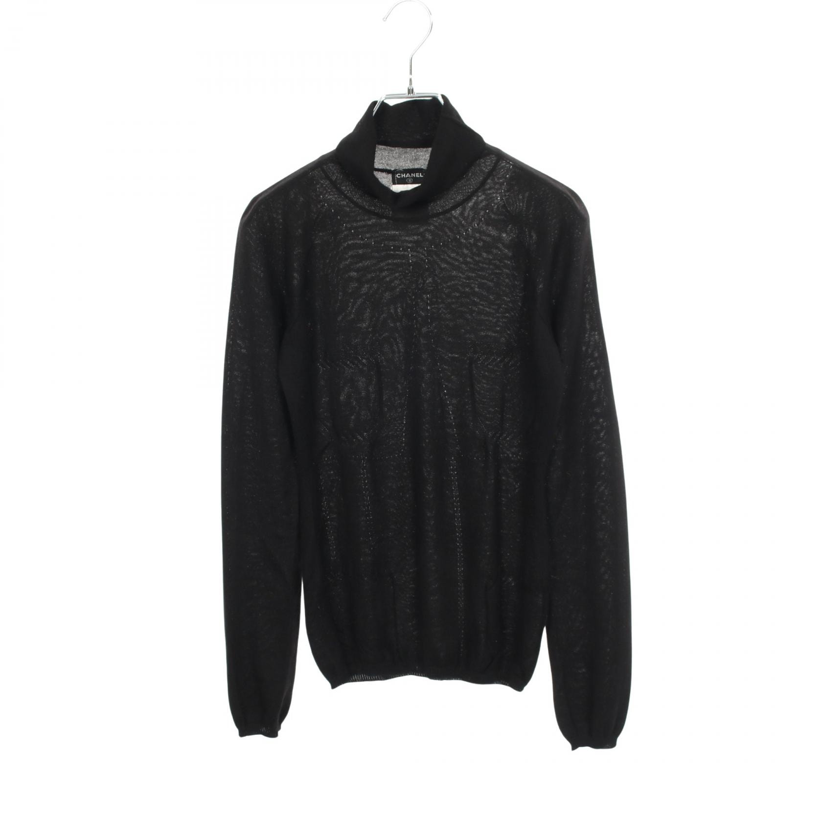 シャネル CHANEL ココマーク タートルネック ニット 衣料品 トップス カシミヤ レディース ブラック系 P21872V01376 【中古】