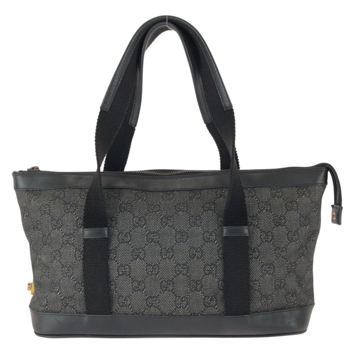 美品 GUCCI グッチ ブラック 黒 ゴールド金具 GGキャンバス レザー/ ハンドバッグ トートバッグ 603781 【中古】