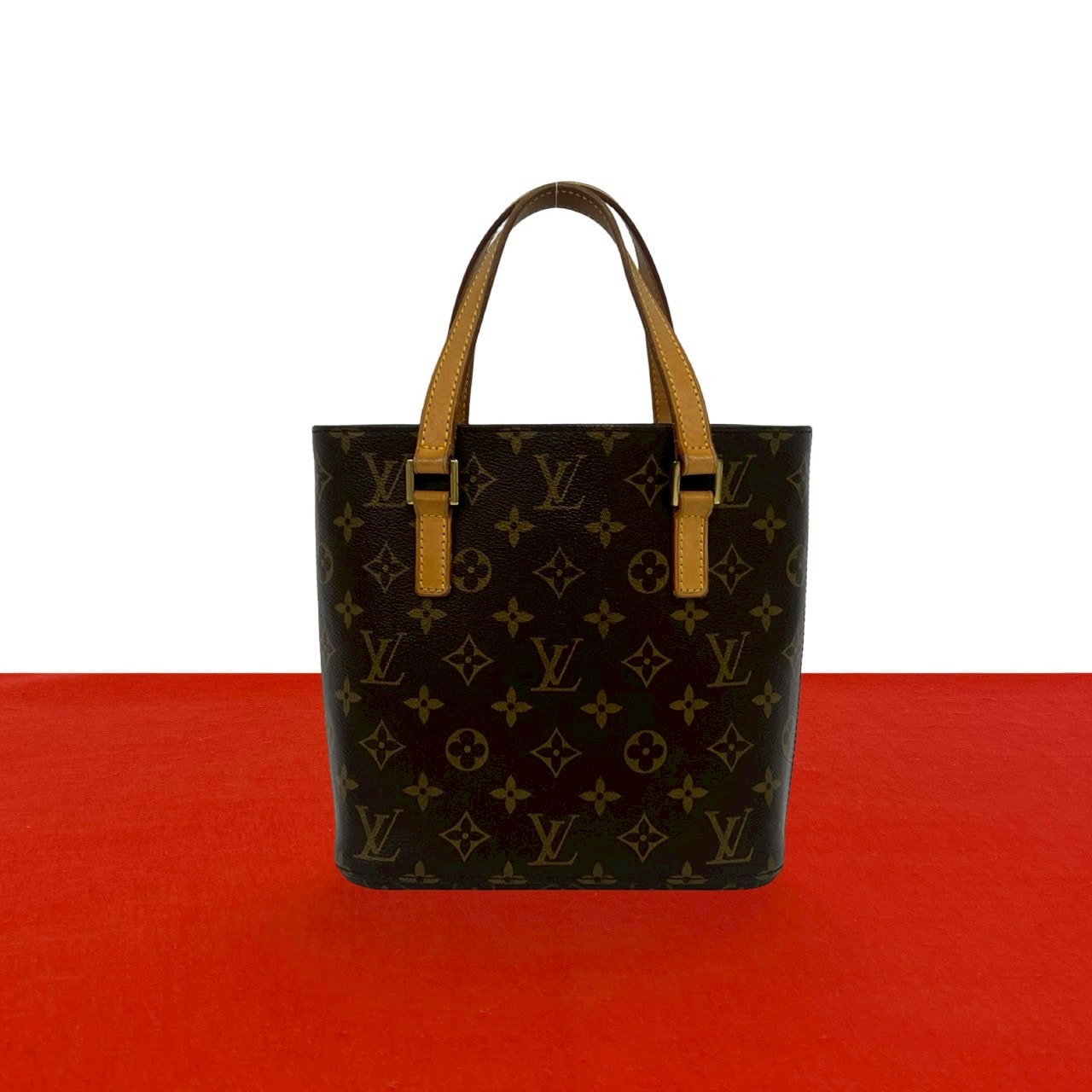 LOUIS VUITTON ルイヴィトン ヴァヴァン PM モノグラム PVC レザー ハンドバッグ ブラウン
 23991