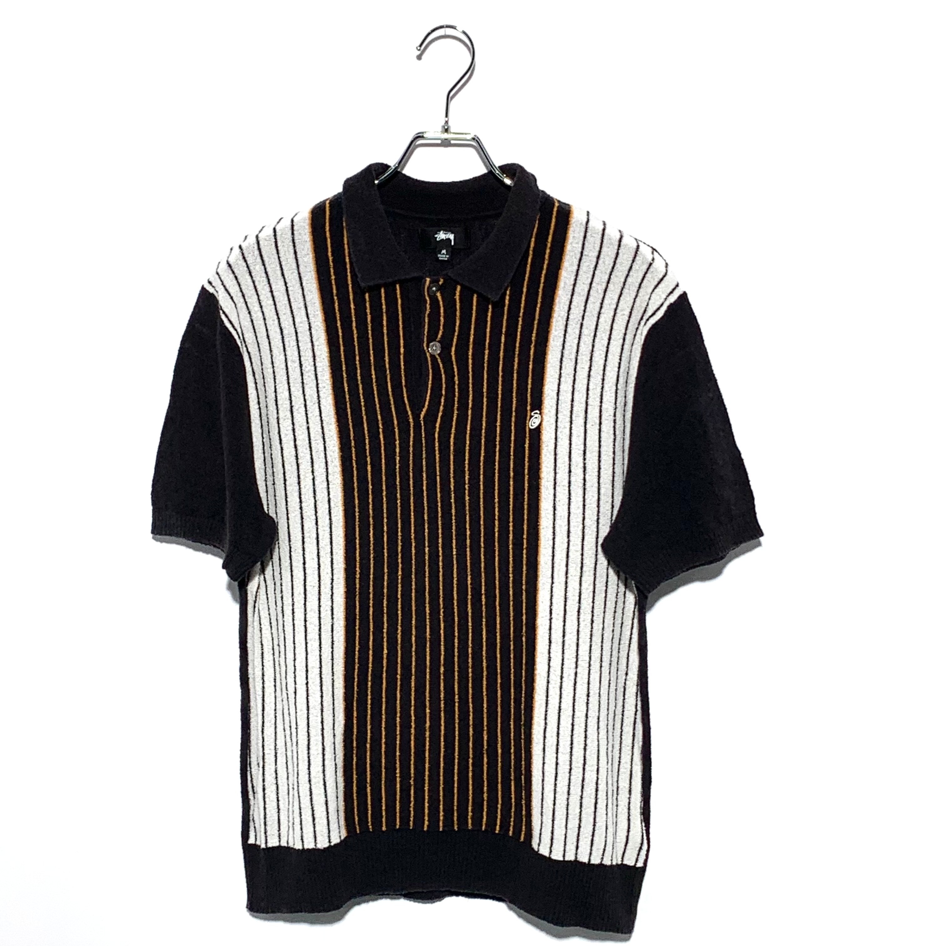 STUSSY TEXTURED SS POLO SWEATER  Black