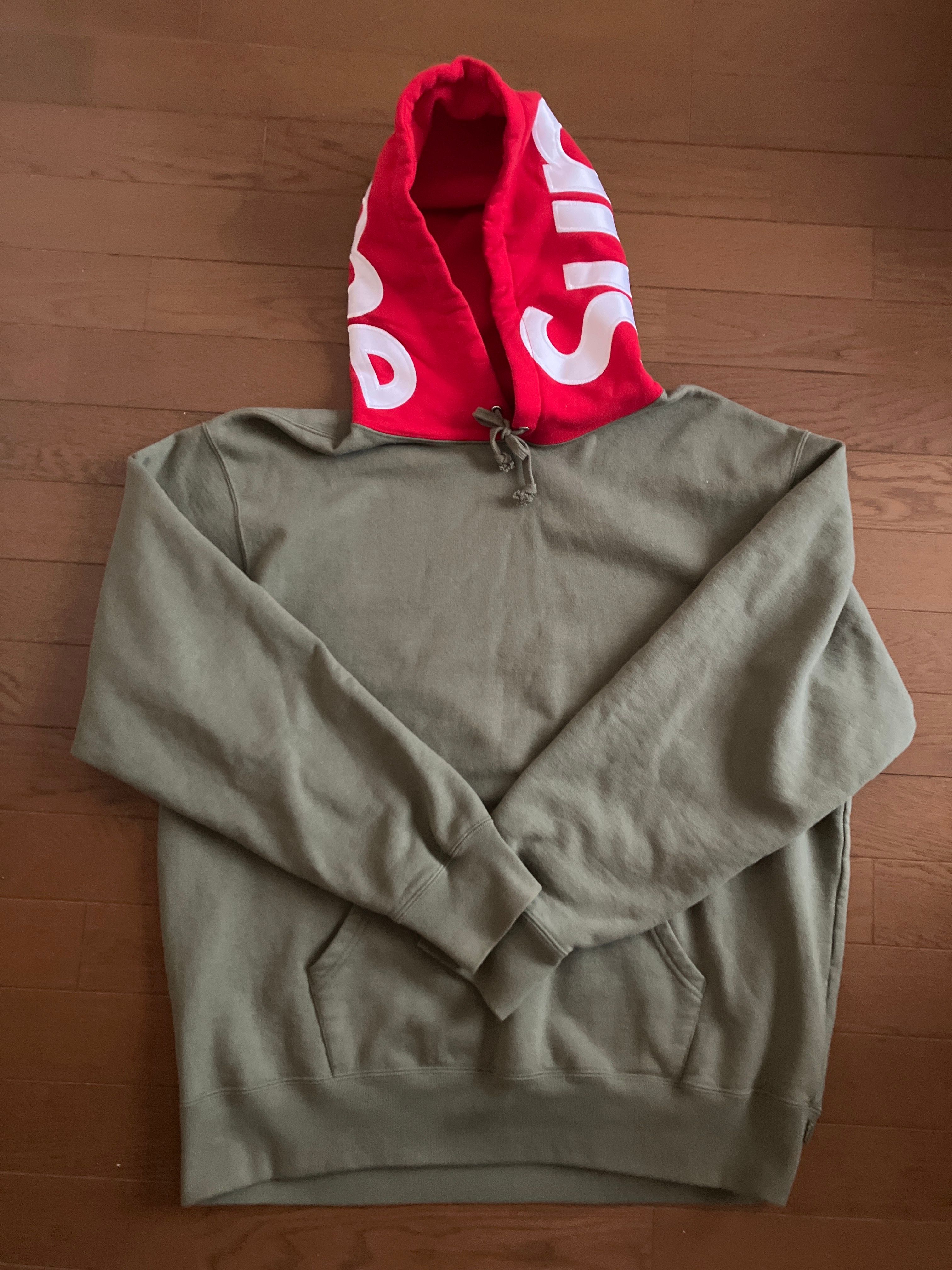 Supreme Contrast Hooded Sweatshirt "Olive"