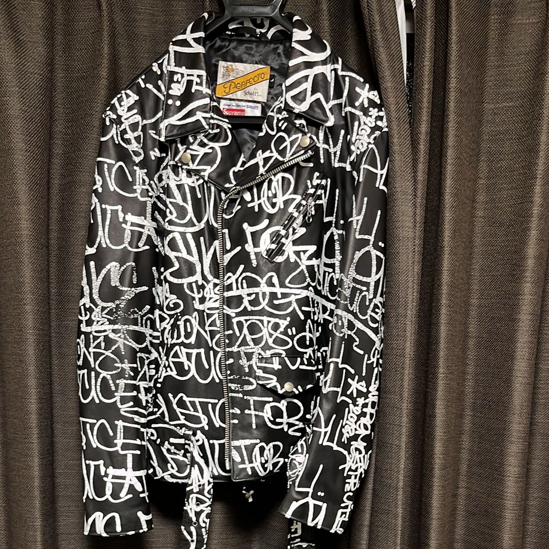 Supreme / Comme des Garçons SHIRT® Schott® Painted Perfecto Leather Jacket "Black"