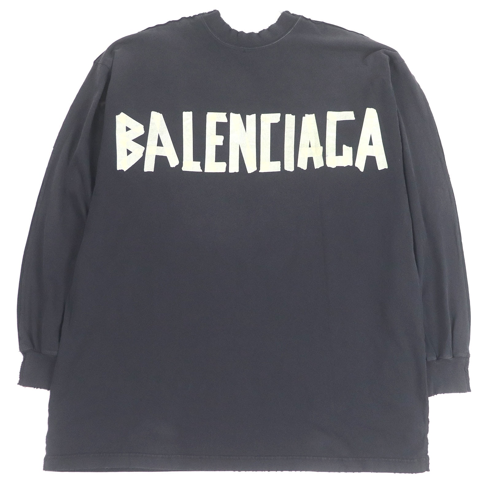 BALENCIAGA MENS Tape Type Long Sleeve T-shirt Oversized "Black"