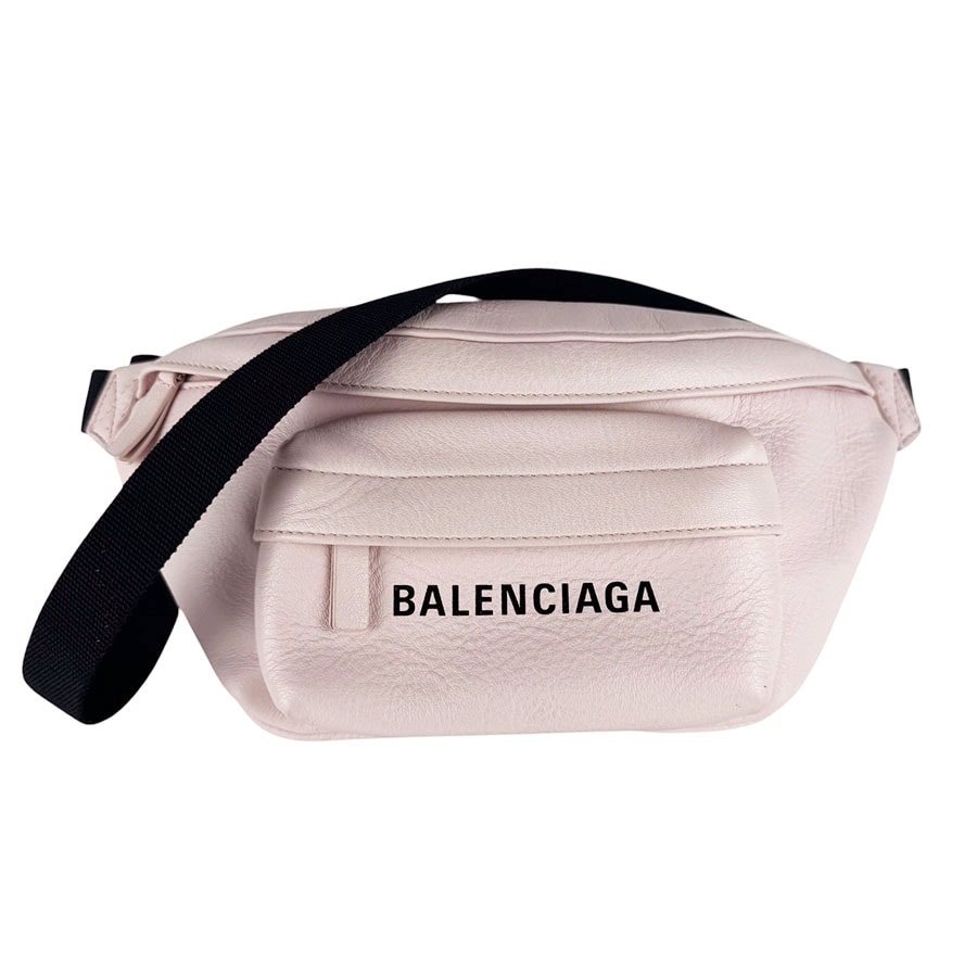 バレンシアガ BALENCIAGA ボディバッグ レザー ライトピンク/ブラック レディース【中古】 z10426