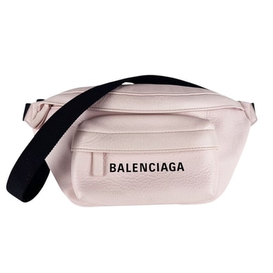 バレンシアガ BALENCIAGA ボディバッグ レザー ライトピンク/ブラック レディース【中古】 z10426