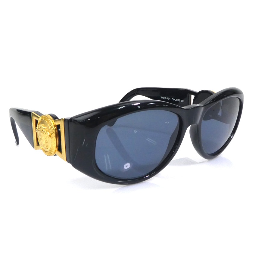 ジャンニ ヴェルサーチ Gianni Versace サングラス プラスチック ブラック/ゴールド ユニセックス【中古】 h32493b