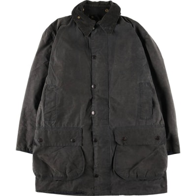 古着 80~90年代 バブアー Barbour BORDER ボーダー 旧3ワラント ワックスコットン オイルドジャケット 英国製 メンズM相当 ヴィンテージ/eaa604998