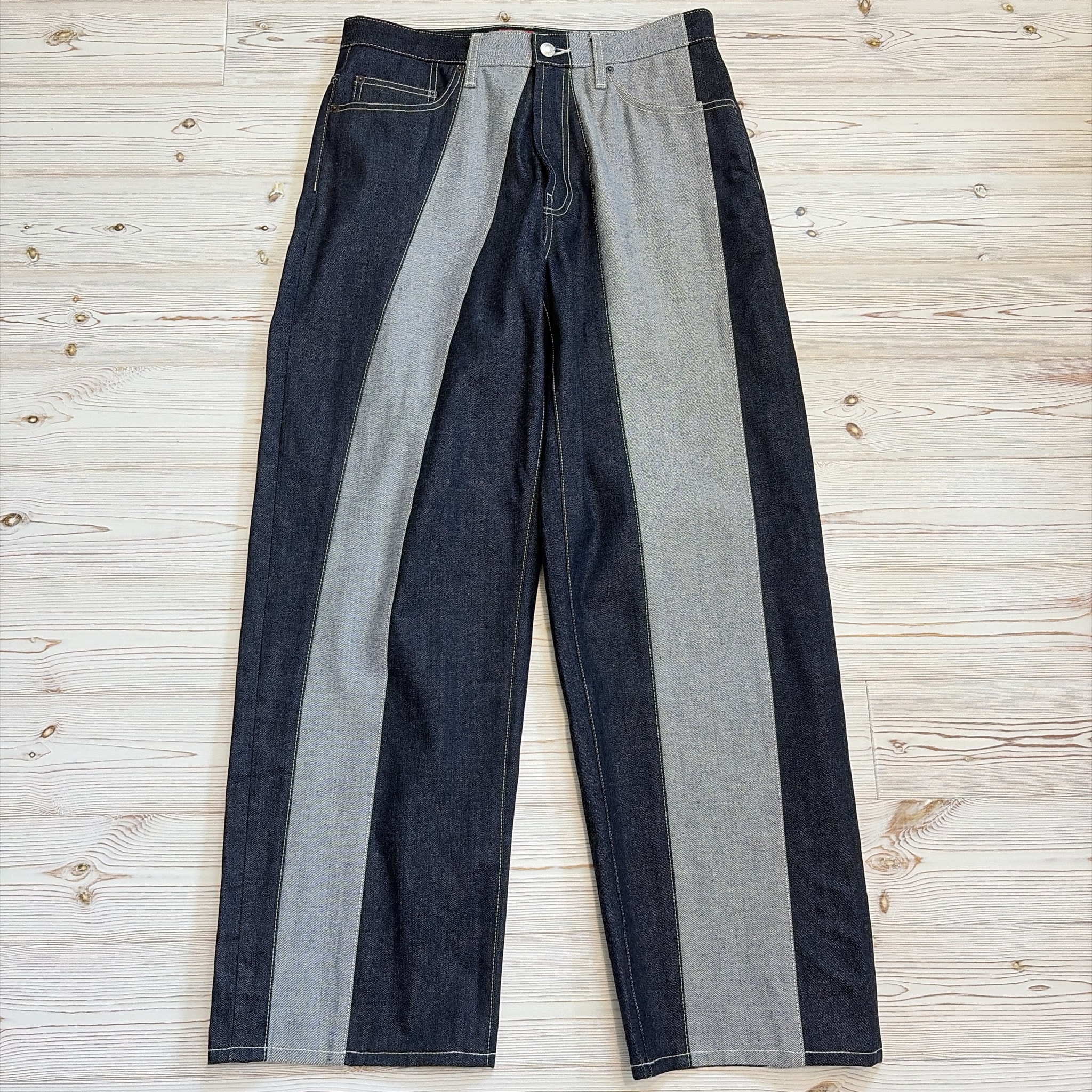 Supreme Paneled Stripe Baggy Jean "Rigid Indigo"