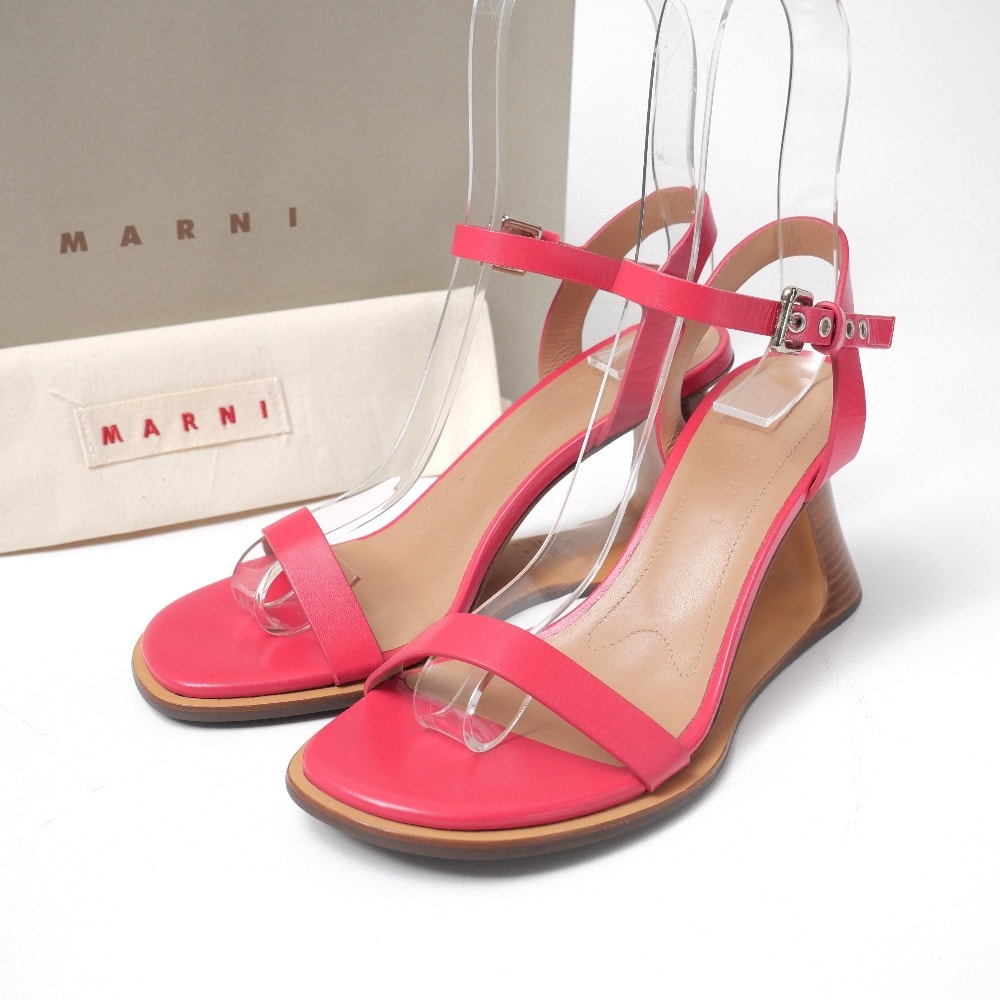 ■未使用品■MARNI マルニ サンダル サイズ36 アンクルストラップ レザー 靴 20260604/RA9637