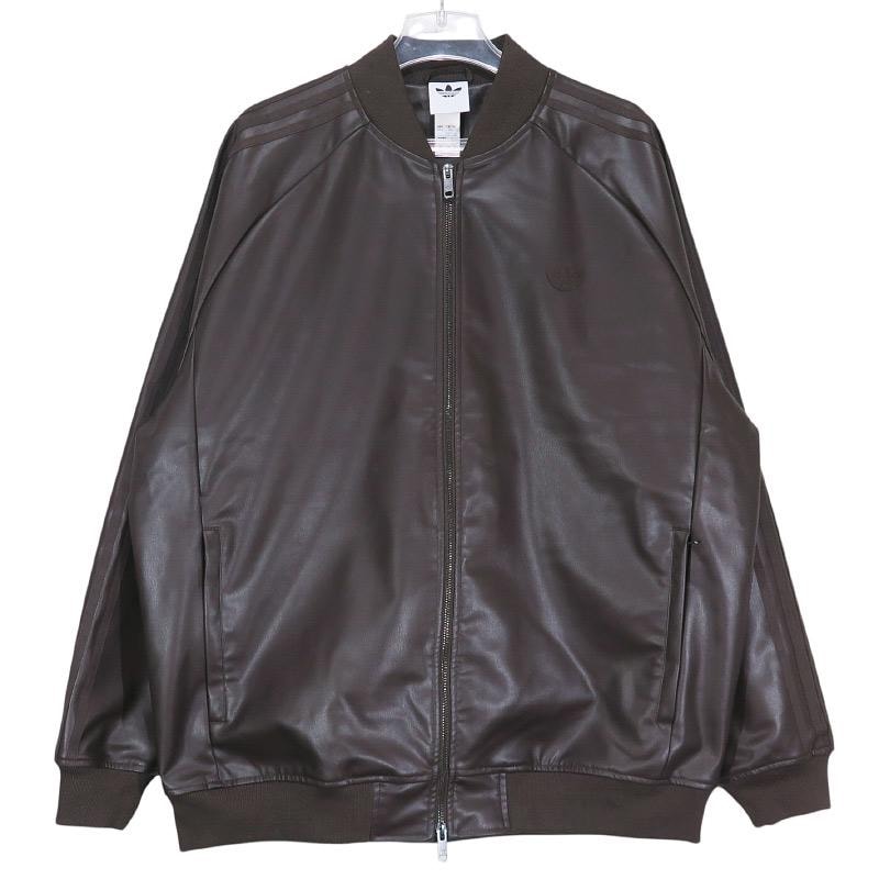 美品 adidas アディダス SST PLEATHER JKT KW1845 プレザー ジャケット ブラウン アウター サイズ3XL