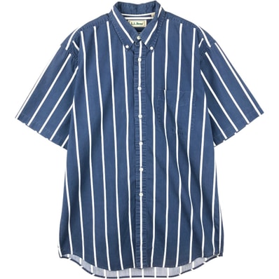 古着 ~90年代 エルエルビーン L.L.Bean 半袖 ボタンダウン ストライプシャツ メンズM相当 ヴィンテージ/eaa660978