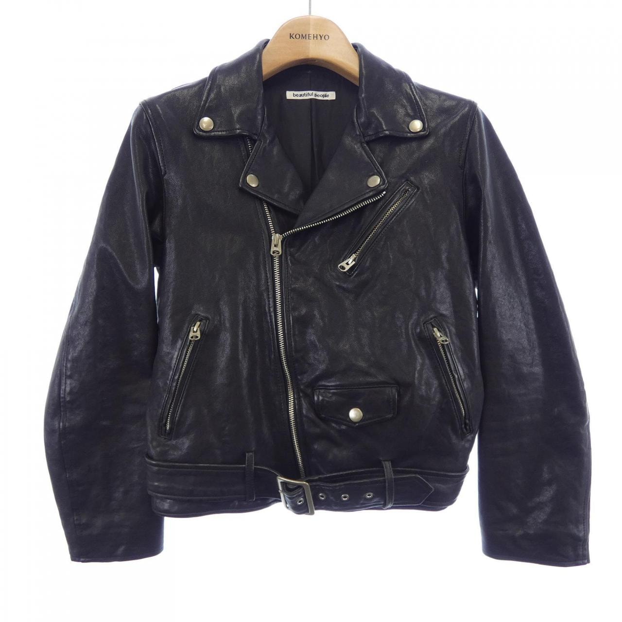ビューティフルピープル beautiful people レザーライダースジャケット