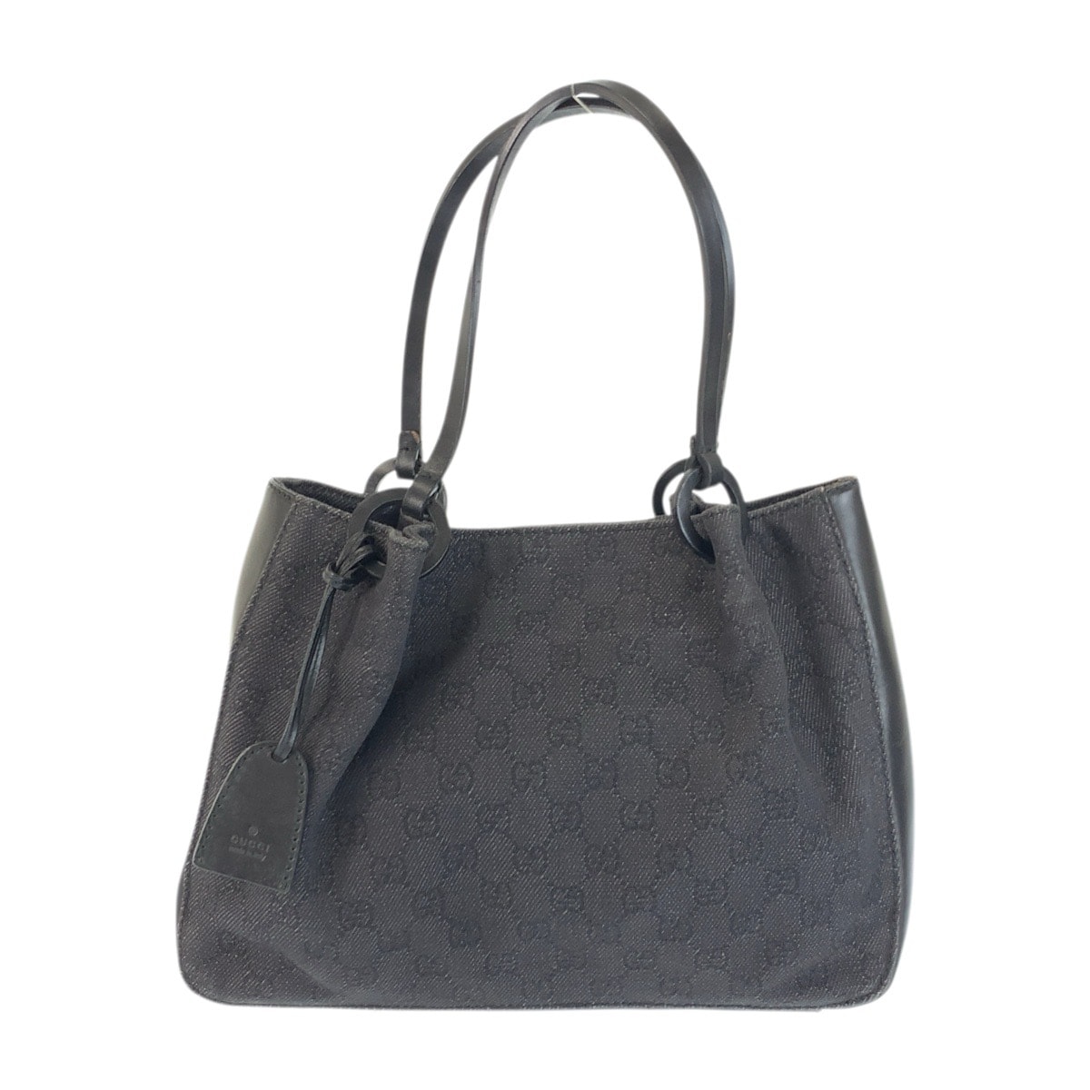 美品 GUCCI グッチ ブラック 黒 GGキャンバス レザー/ トートバッグ ショルダーバッグ 601647 【中古】