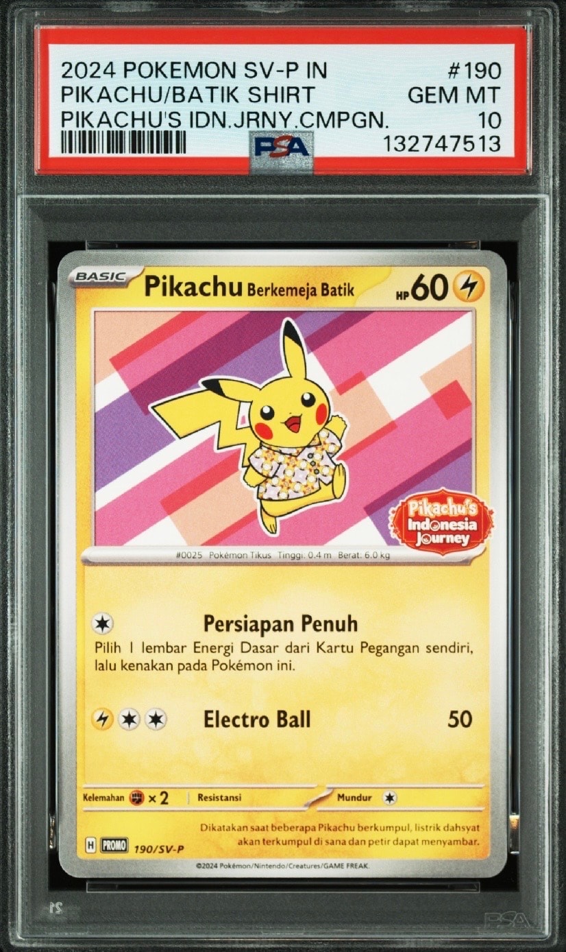 PSA10】バティックシャツを着たピカチュウ (フラワーピカチュウ柄) P