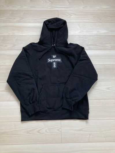 Supreme Cross Box Logo Hooded Sweatshirt "Black"