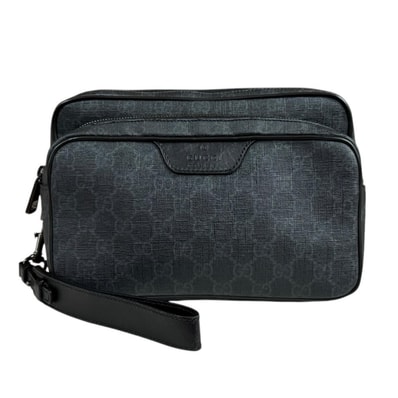 グッチ GGスプリーム セカンドバッグ GGスプリームキャンバス 337082 ブラック メンズ GUCCI 中古