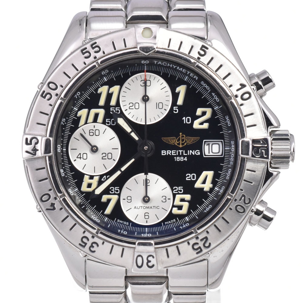 ブライトリング BREITLING A13335 コルト クロノグラフ デイト ブラック 自動巻き メンズ 良品 腕時計 A#149024