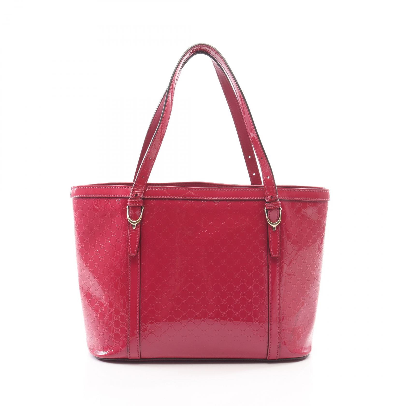 グッチ GUCCI ニース マイクログッチシマ ハンドバッグ バッグ パテントレザー レディース ピンク系 336776 【中古】