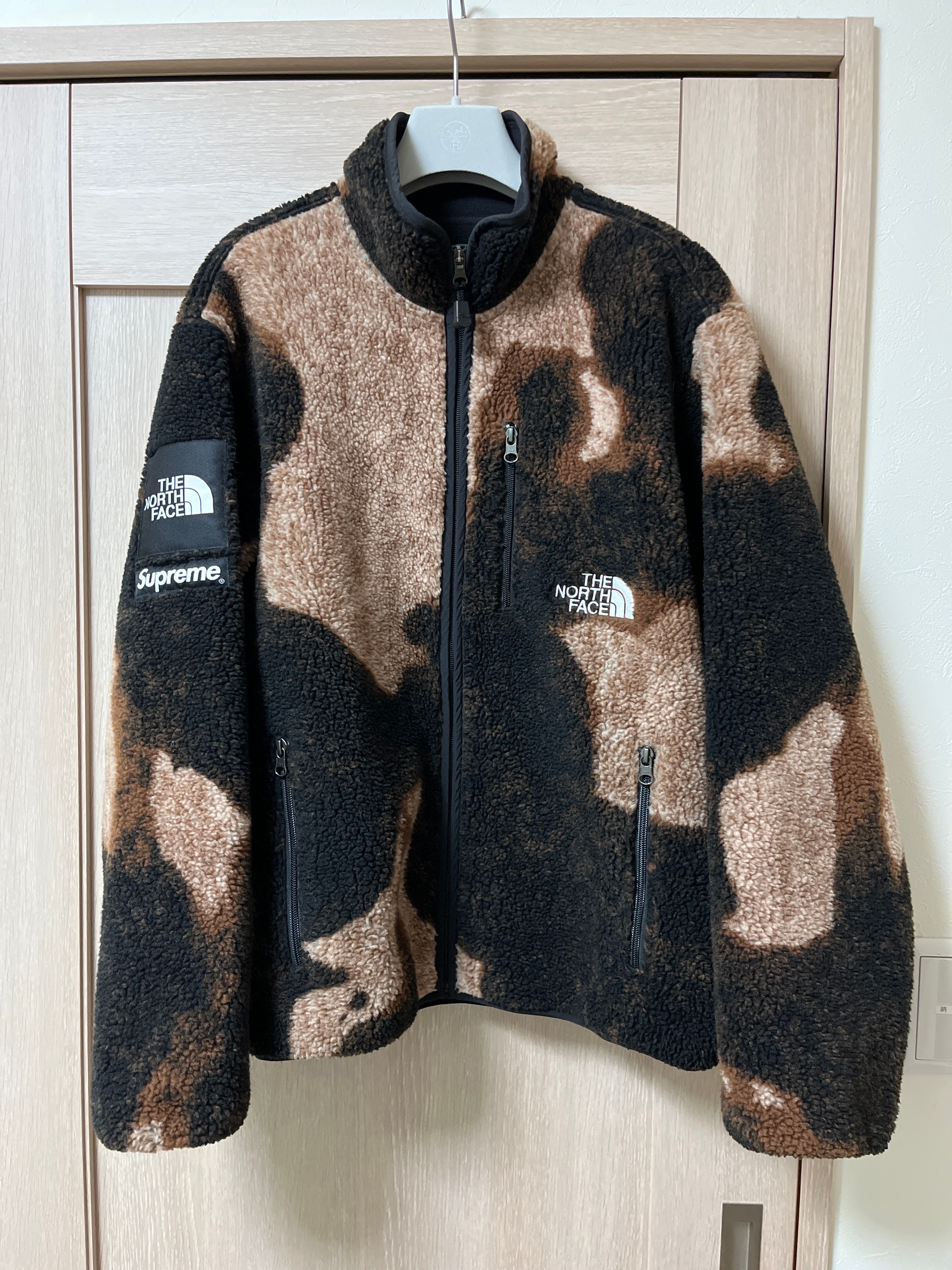 Supreme x The North Face Bleached Denim Print Fleece Jacket "Black"