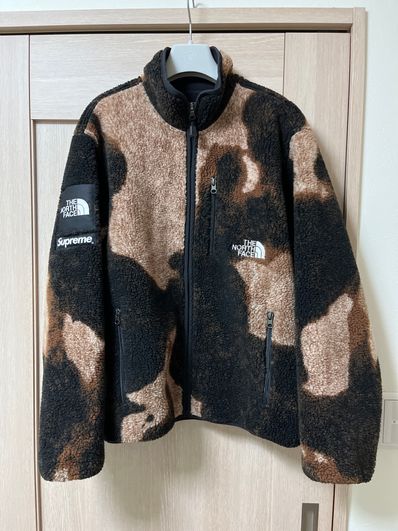 Supreme x The North Face Bleached Denim Print Fleece Jacket "Black"