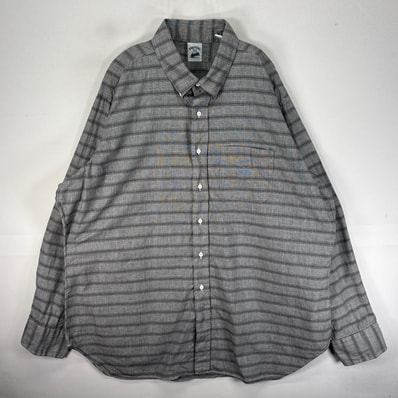 古着 ブルックスブラザーズ Brooks Brothers 長袖シャツ ボタンダウン SPECIAL ORDER USA製 グレー系 ボーダー メンズ