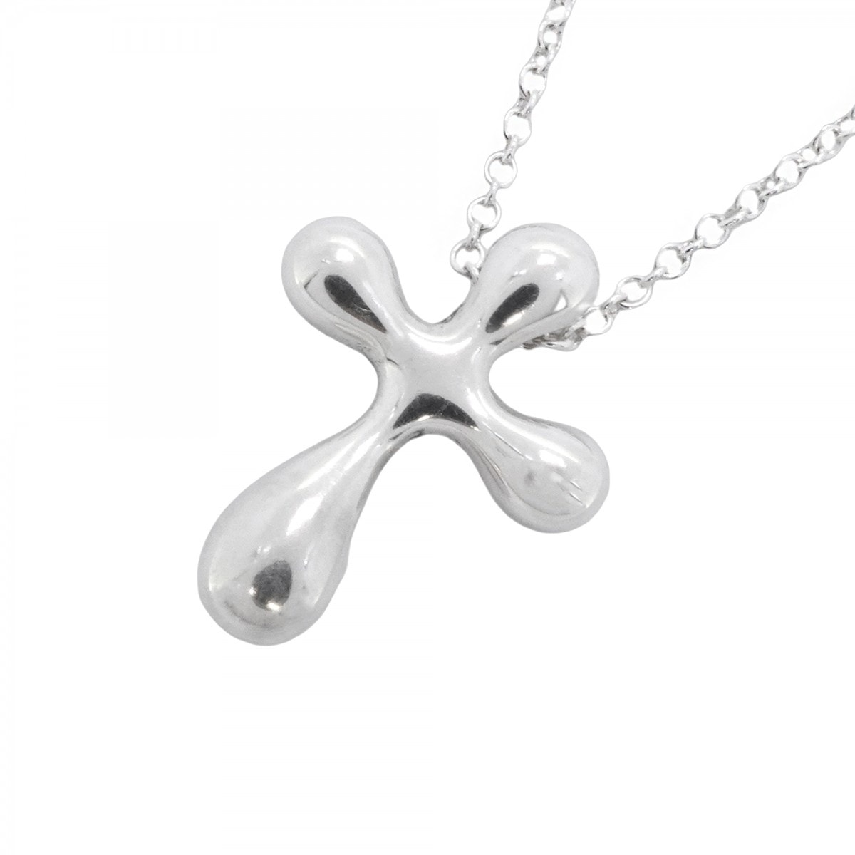 【6jdb0495-k】ティファニー ネックレス スモールクロス シルバー925【中古】レディース