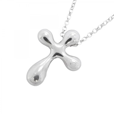 【6jdb0495-k】ティファニー ネックレス スモールクロス シルバー925【中古】レディース