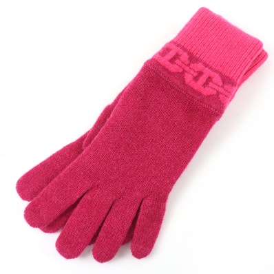 極美品 エルメス 手袋 ヘヴン ピンク レディース S