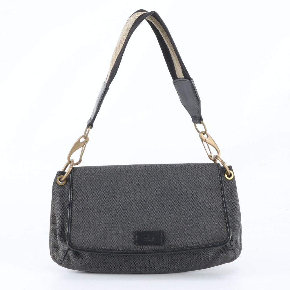 ■美品 グッチ106671 ショルダーバッグ レザー×キャンバス