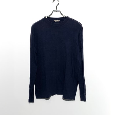 AURALEE COTTON L/S TEE Navy