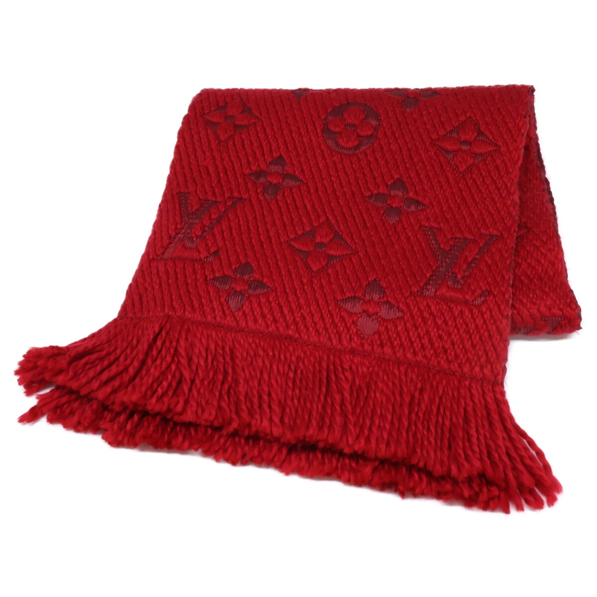 ルイヴィトン M72432 エシャルプ・ロゴマニア ウール/シルク フリンジ