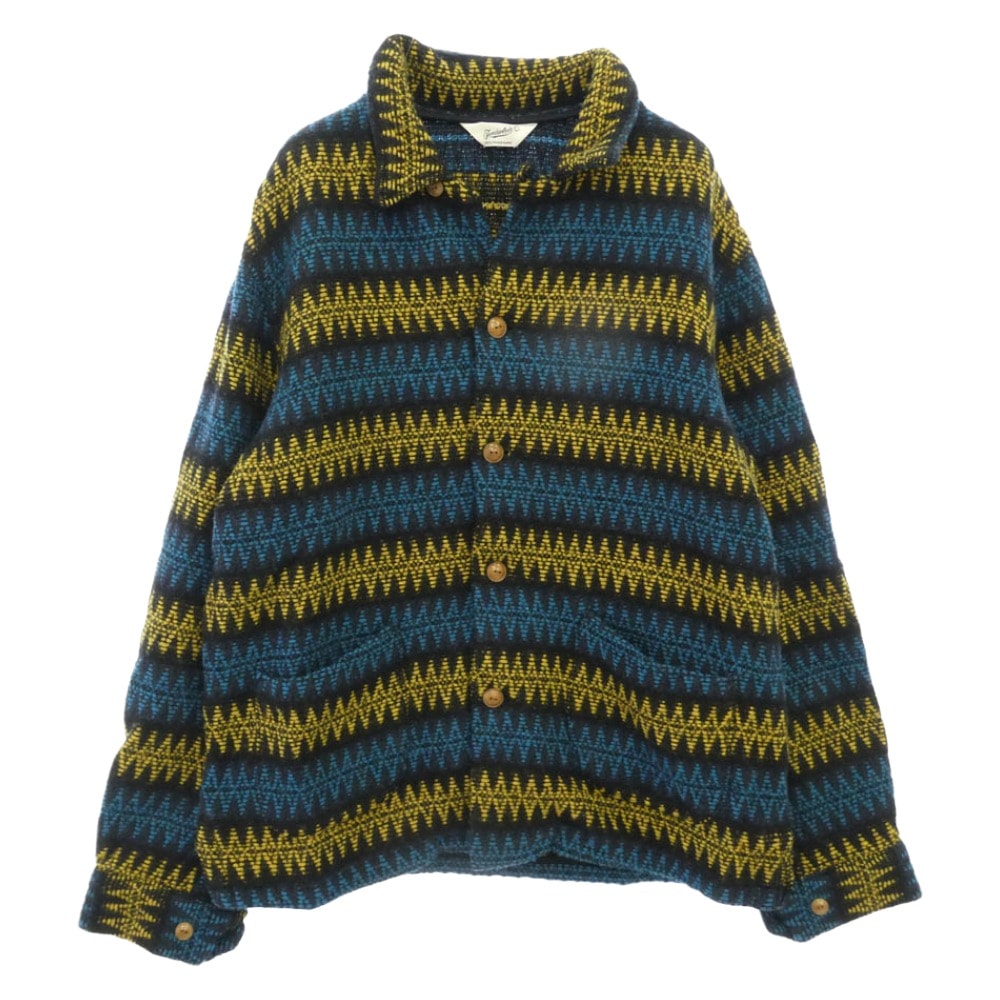 TENDERLOIN テンダーロイン 14AW T-INDIAN JKT インディアン ネイティブ 総柄 ウール ニット ジャケット マルチカラー系 L【中古】