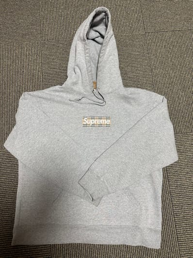 Supreme / Burberry Box Logo Hooded Sweatshirt "Heather Grey"