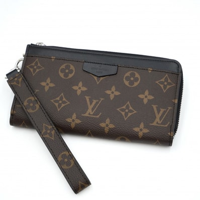 LOUIS VUITTON(ルイ・ヴィトン)ジッピー・ドラゴンヌ モノグラム・マカサー 長財布 クラッチバッグ リストストラップ ブラック M69407【中古】